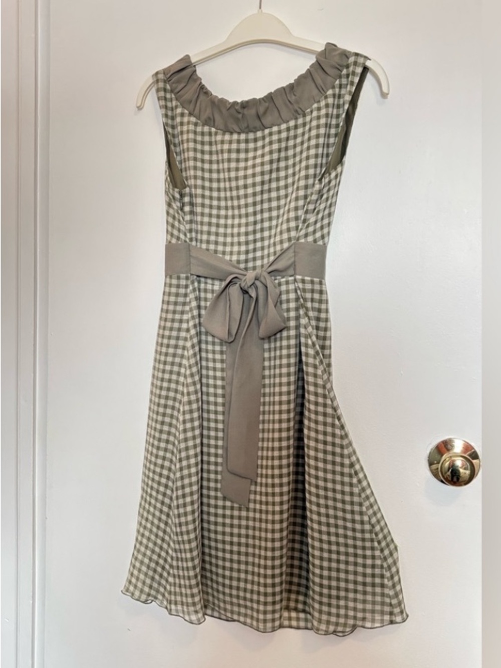 Mac & Jac Green Gingham Cottagecore Dress with Ribbon Tie Waist - Picture 3 of 13